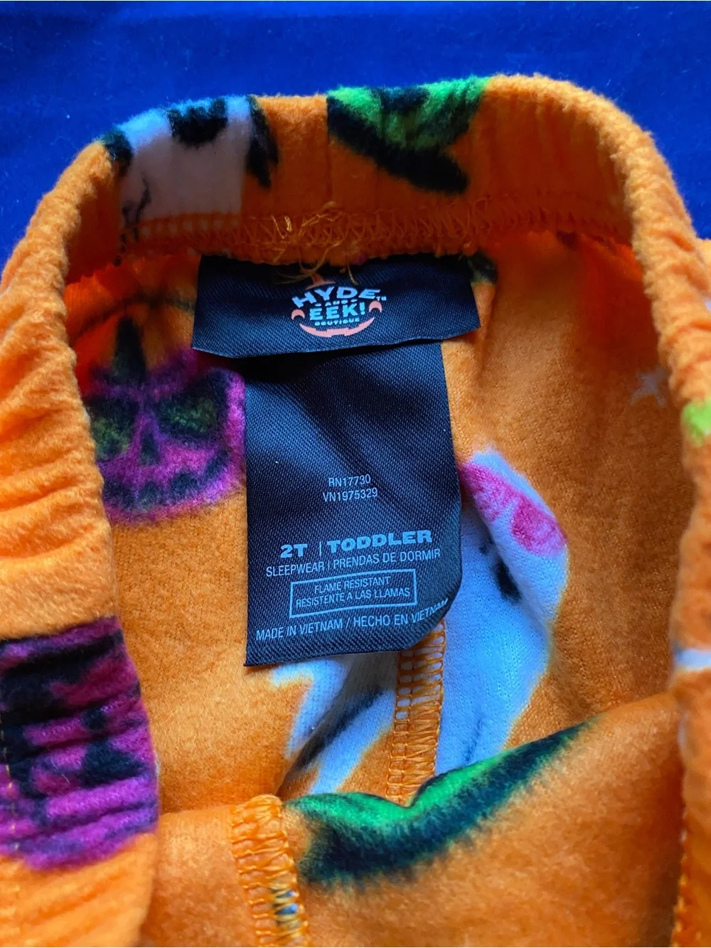 New Hyde & Eeks! Halloween Orange Ghost & Pumpkin Fleece Pajama Pants 2T
